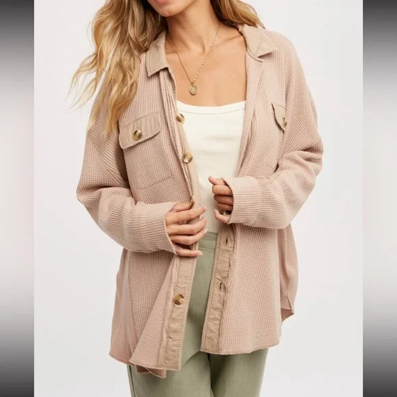 Waffle shacket NWT - Picture 2 of 4